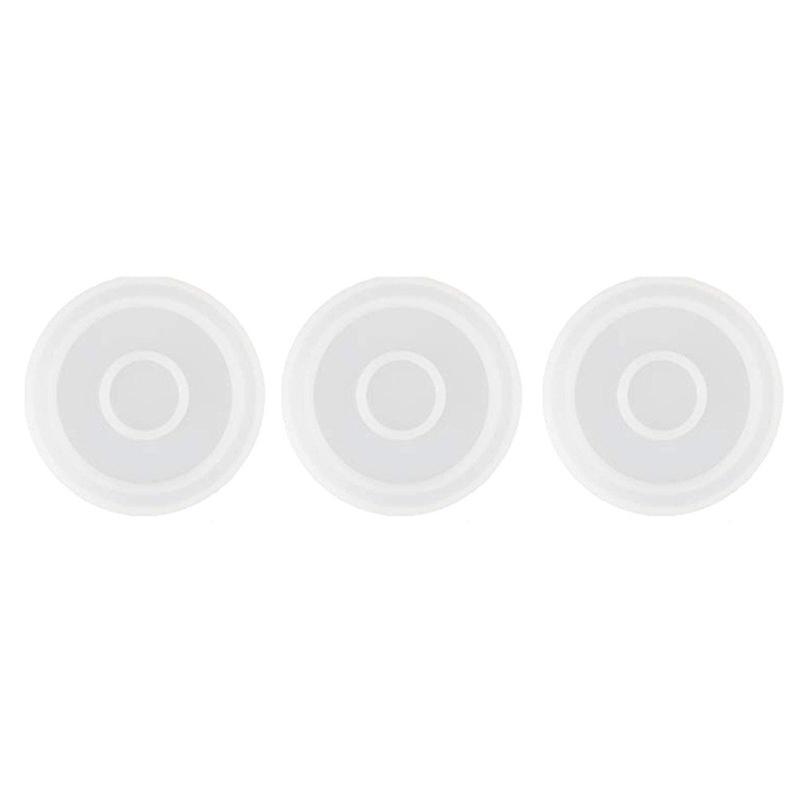 3 Pack Big Diy Round Coaster Silicone Mold, Diameter 3.94 Inch/10cm