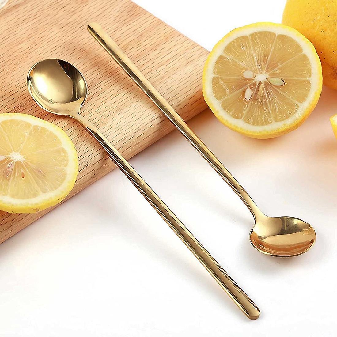 8pcs 6.7 Inches Coffee Spoons, Long Handle,gold Teaspoons,gold Spoons