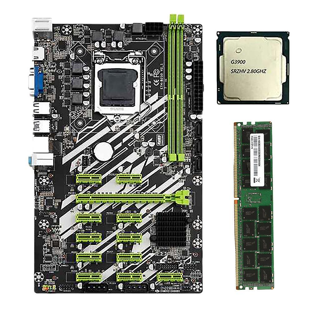 B250 Btc Mining Motherboard Set with G3900 Cpu+8g Ddr4 Ram+sata Cable