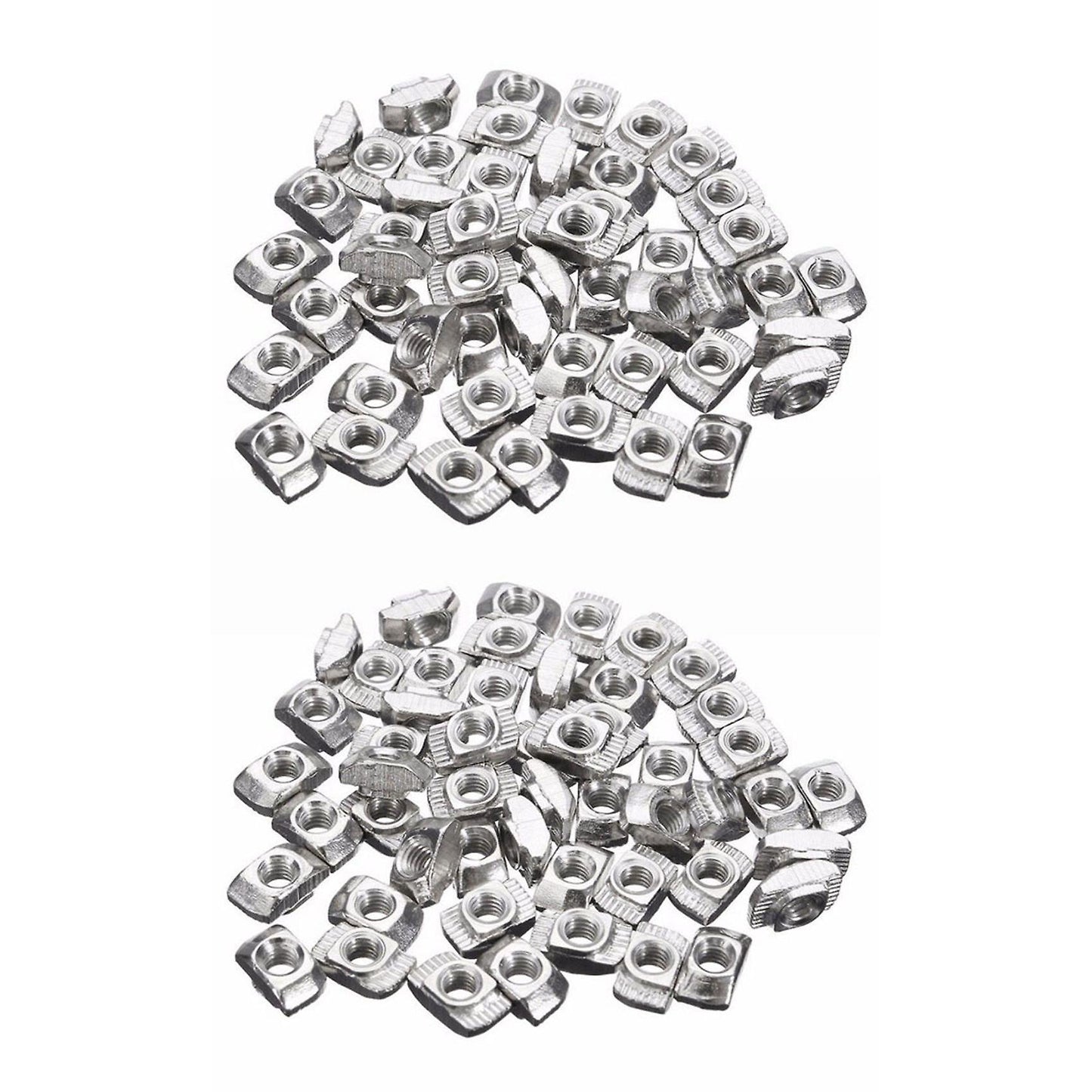100pcs M4-20 T-nut Thread T Slot Hammer Head Drop In Nut Silver