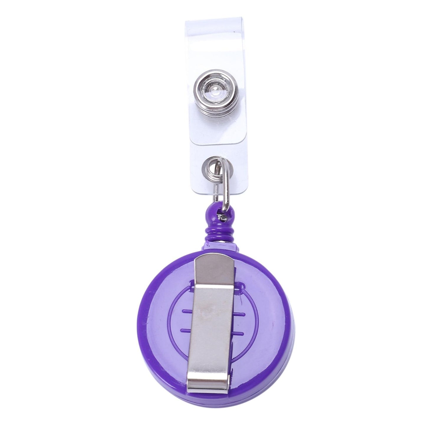 1 Pcs Porte Badge Enrouleur Clip Bouton Pression Id Carte Cle Violet