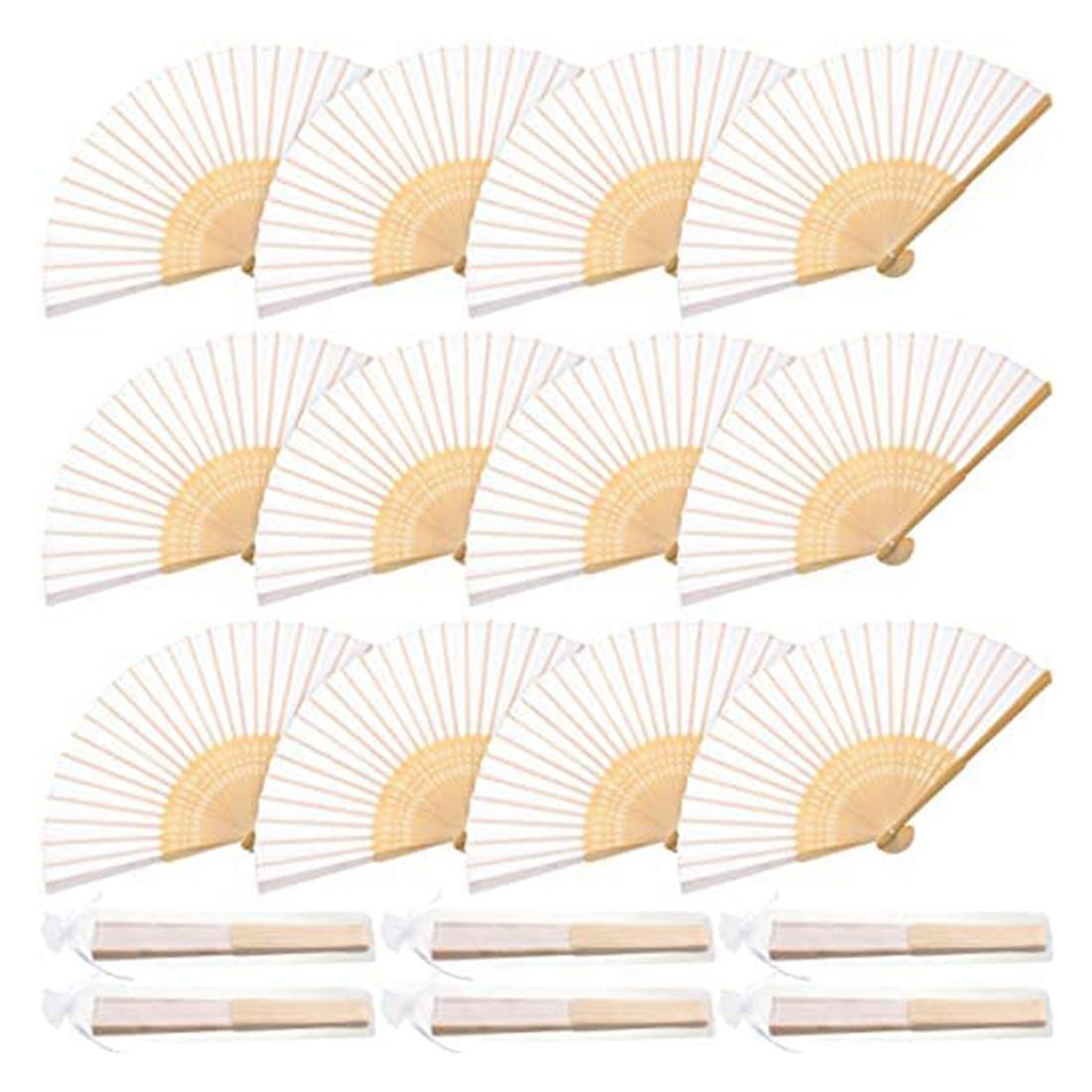 Bamboo Folding Hand Fan for Wedding Bridal Shower Prom Party Decor