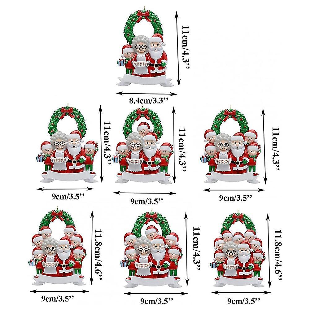 Santa Claus Family Of 8, Christmas Tree Ornament - Santa Winter Gift