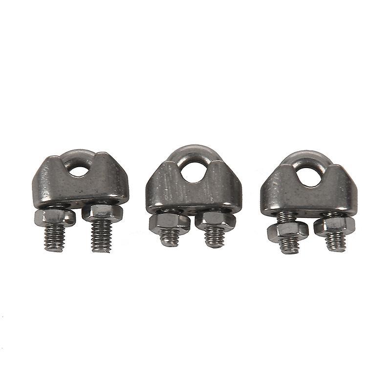 6 Pcs 304 Stainless Steel Saddle Clamp Cable Clip 3mm Wire