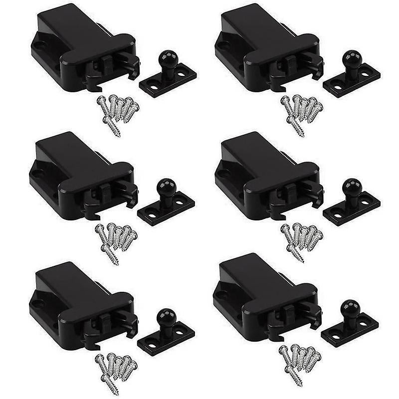 6-pack Push to Open Lock Drawer Cabinet Catch Press Cupboard Bedroom