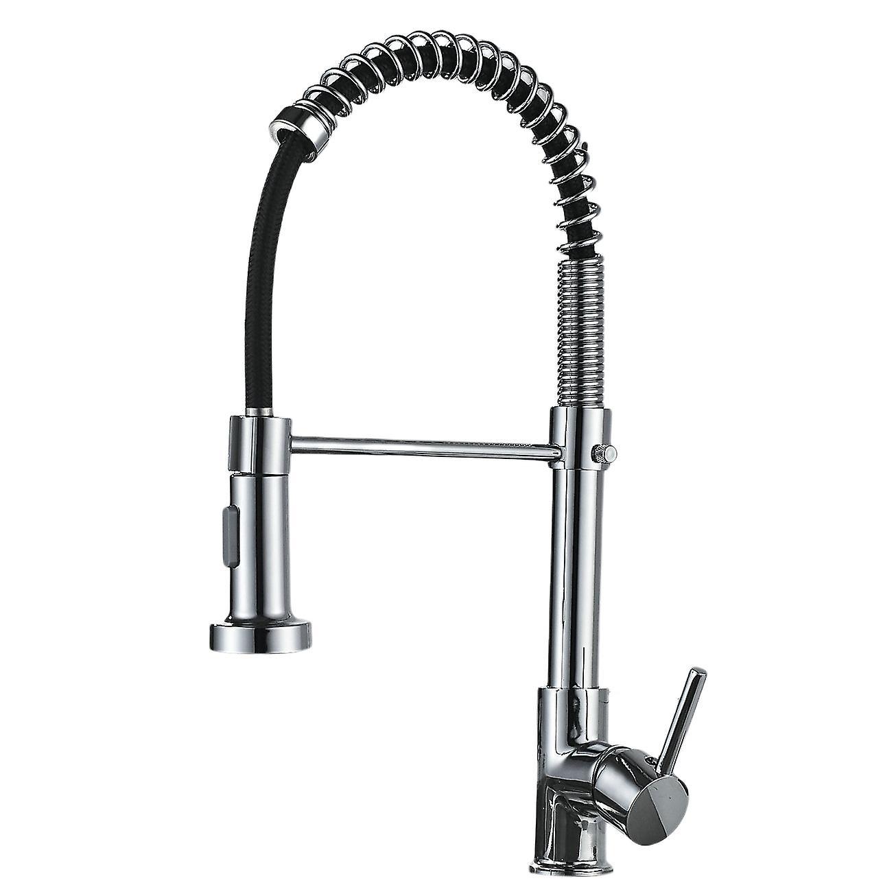 Hot Cold Kitchen Sink Faucets Copper Spring Spout Mixer Tap Crane-d