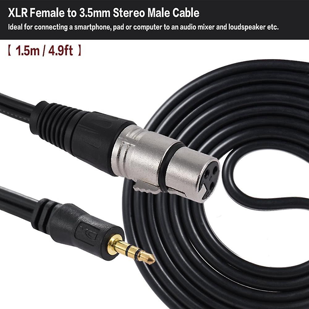 3.5 to Xlr Female Microphone Cable Sound Card Microphone Audio Cable