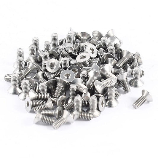 100pcs 304hc Stainless Steel Hex Countersunk Flat Bolts Screws M2x5mm