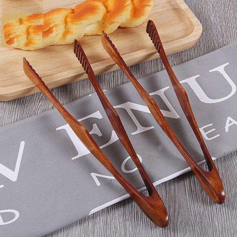 Cooking Kitchen Tongs Food Bbq Tool Cake Wooden Clip Home 2pcs