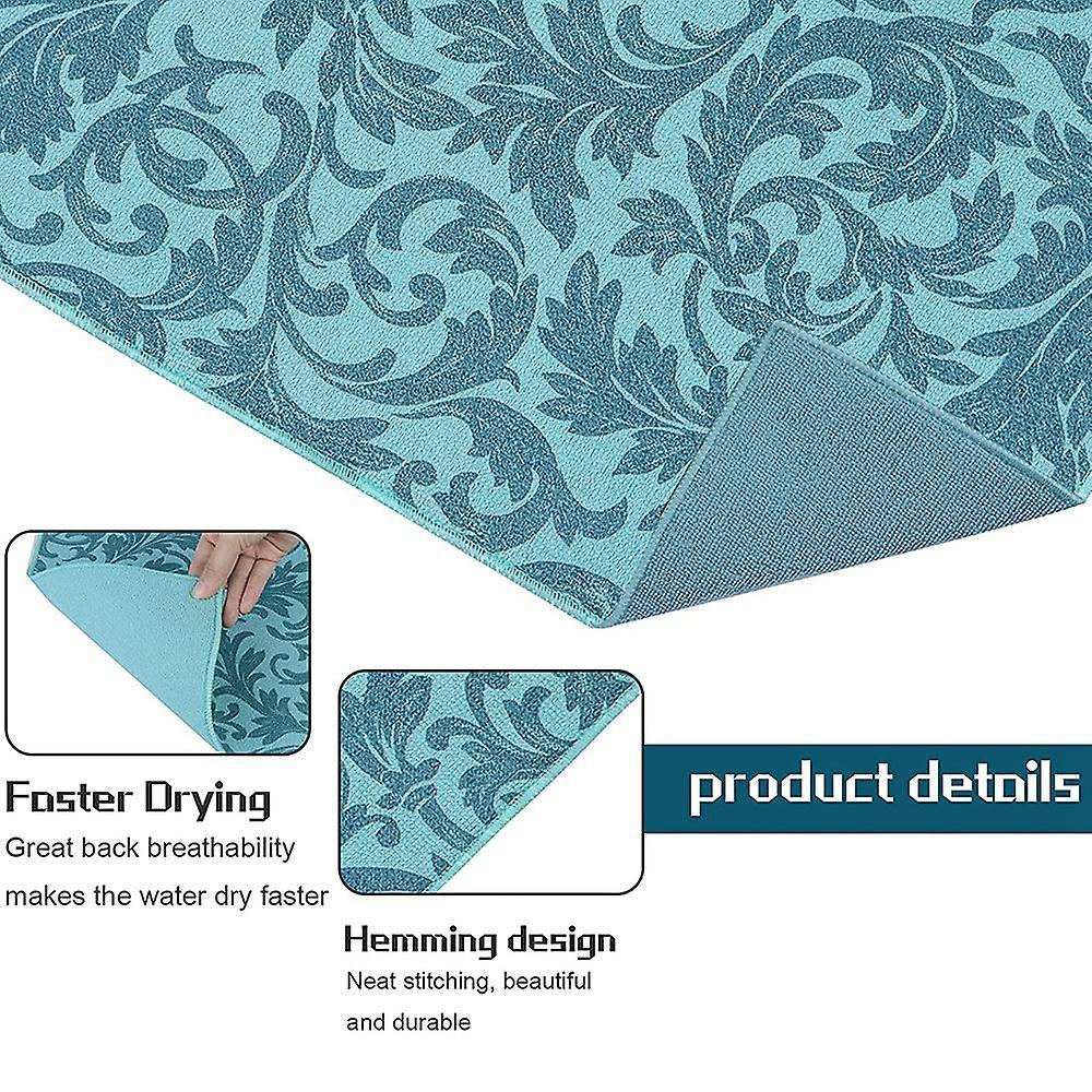 Washable Dish Drying Mats for Kitchen Counter Large (blue Vine)