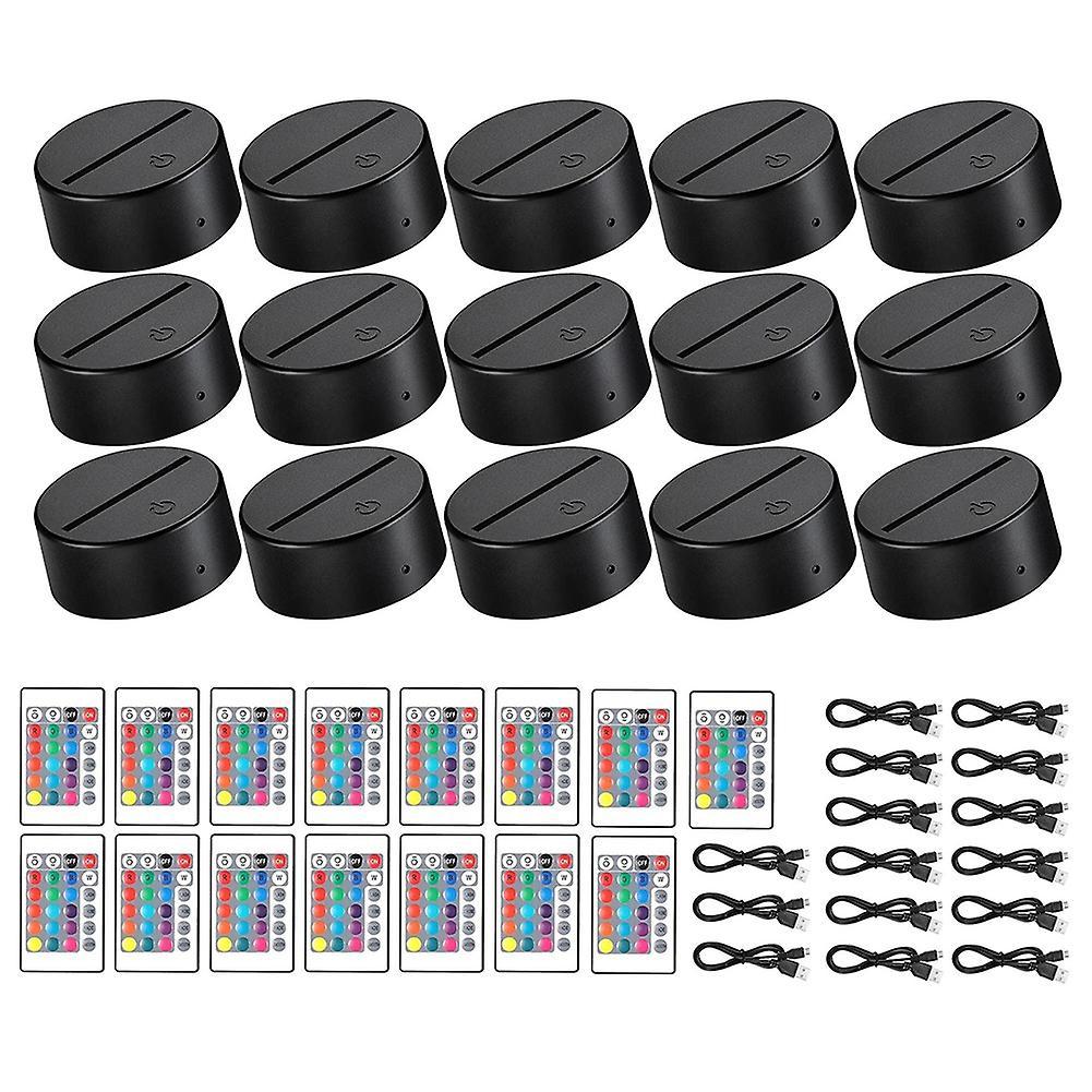 15 Sets 3d Night Led Light Remote Control Usb Light Base for Acrylic