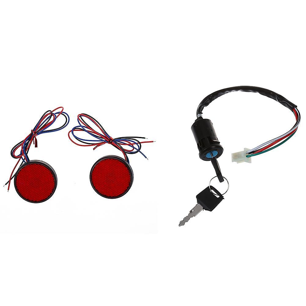 2 X Taillight Round Taillight Brake Light Stoplight Car Red