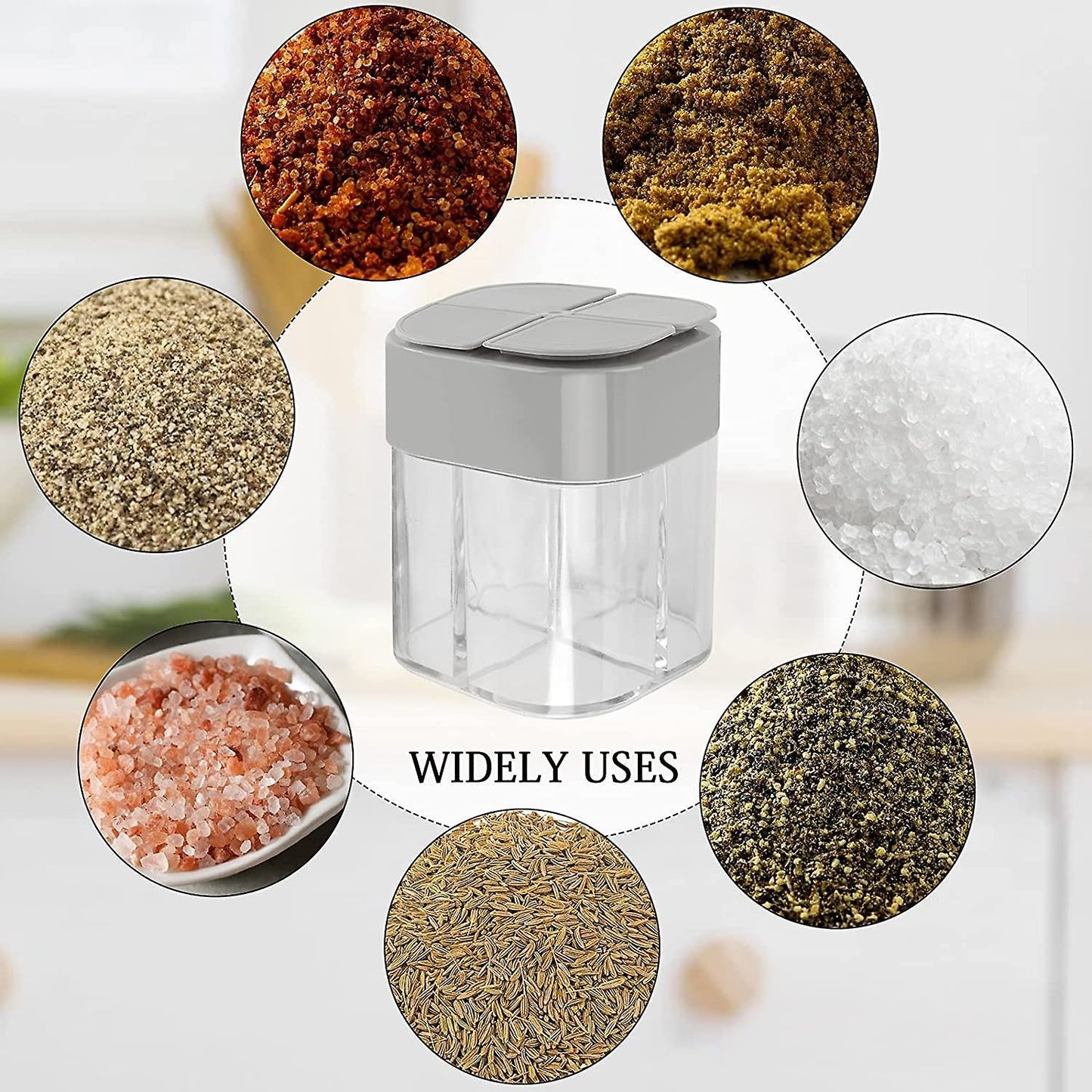 Spice Container,4grid Seasoning Shaker Can Filter,kitchen Picnics