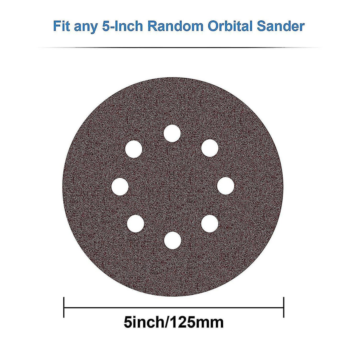 20pcs 5-inch 8-hole Hook and Loop Sanding Discs Set, Durable