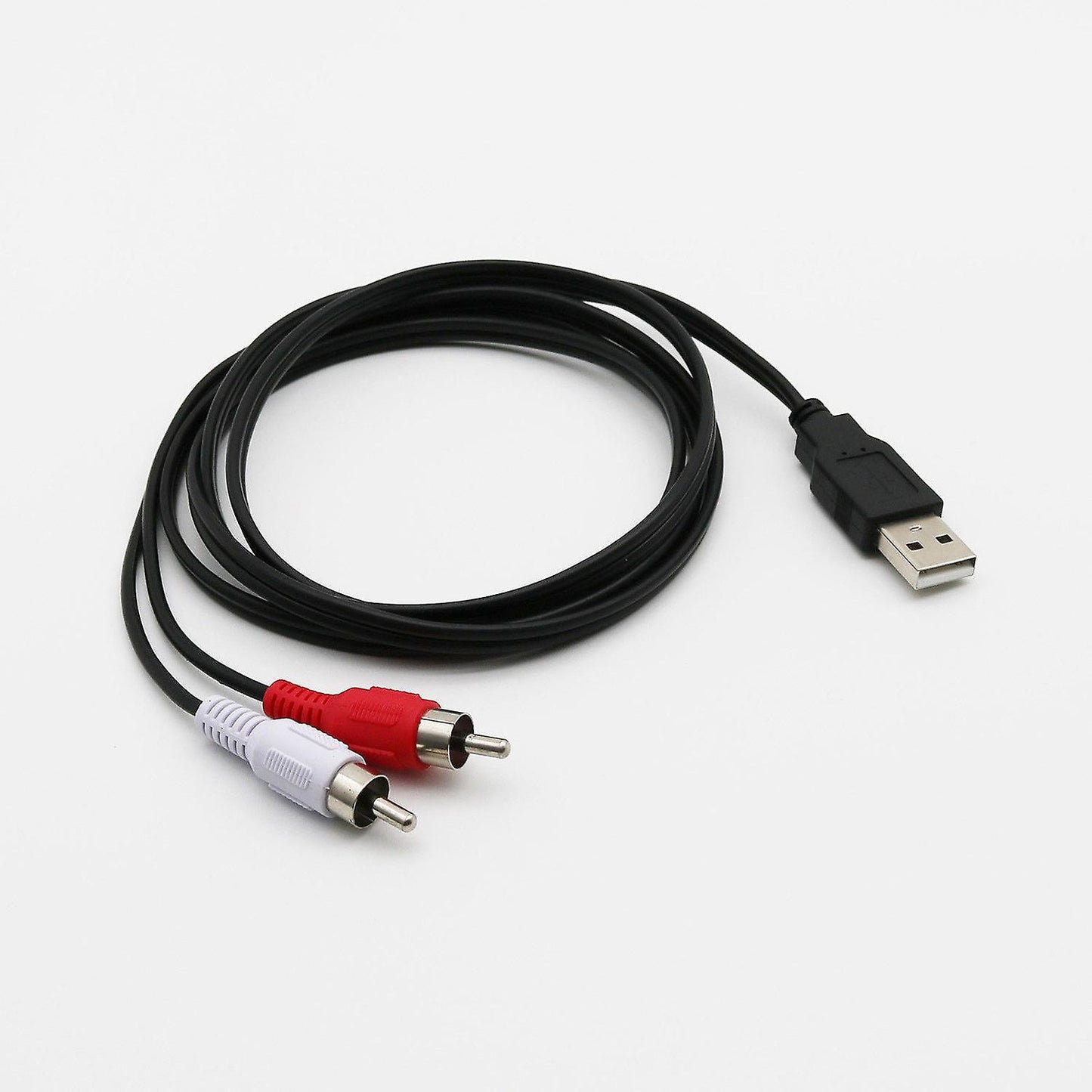 1.5m Usb A Male to 2x Rca Phono Av Cable Tv Aux Audio Video Adapter