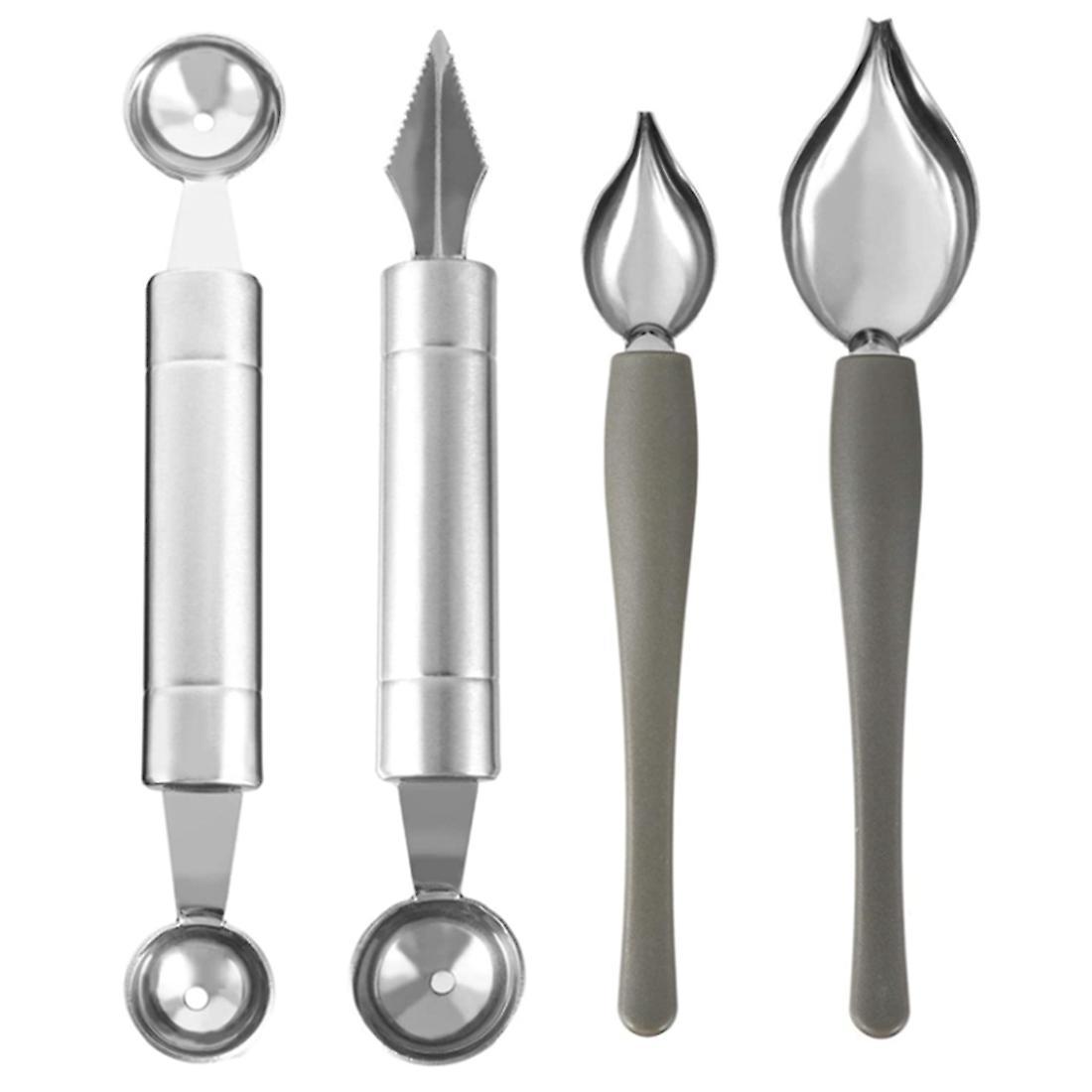 4 Pcs Drawing Decorating Spoon Chocolate Spoon Fruit Tool