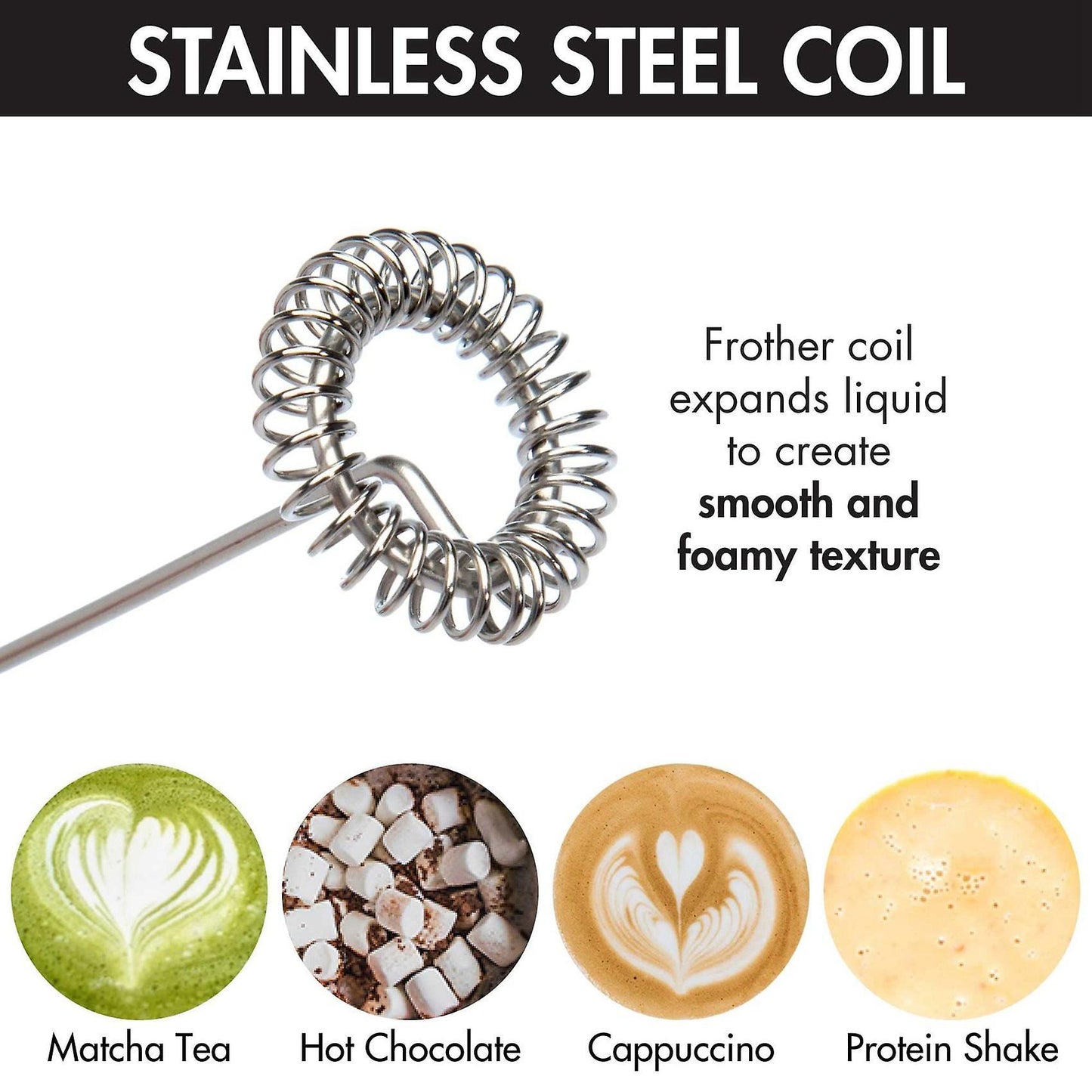 Milk Frother with Stand Handheld for Coffee Frappe Bulletproof Matcha