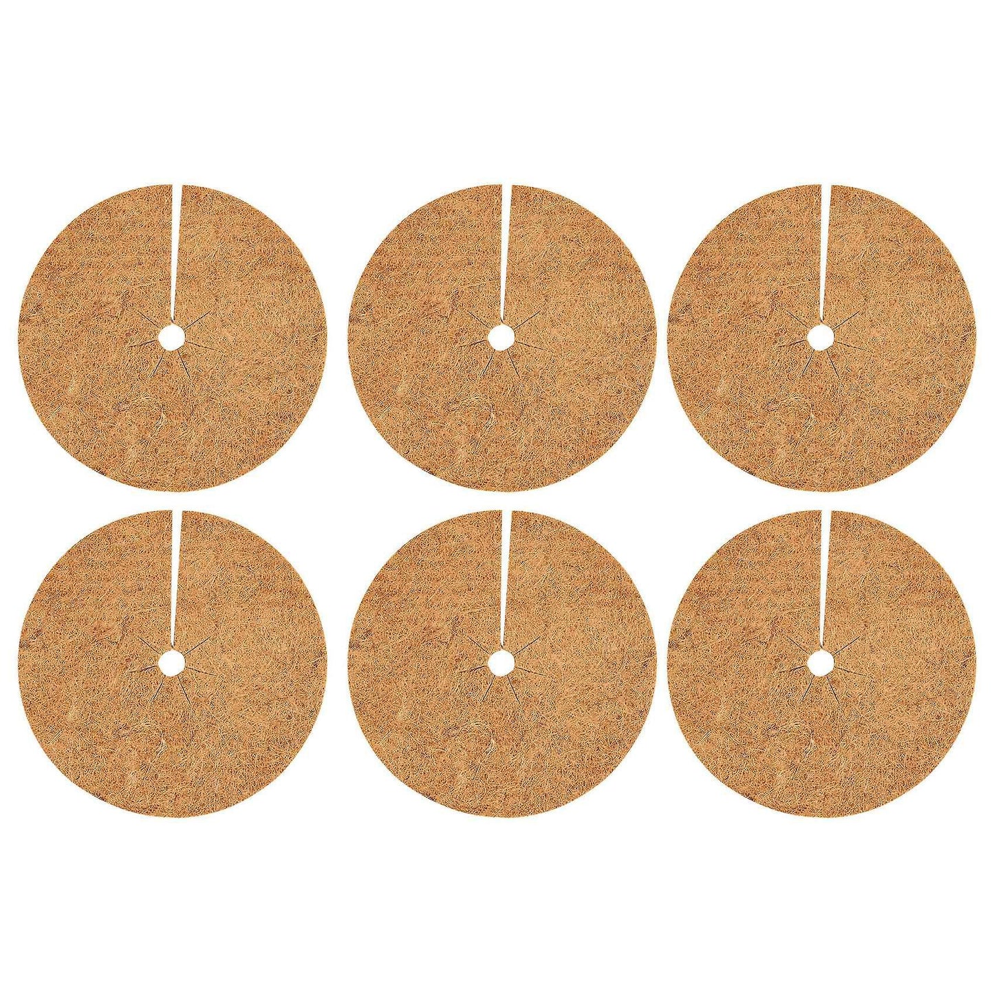 6pcs Natural Coco Coir Fiber Tree Mulch Ring Protector Mat 20cm