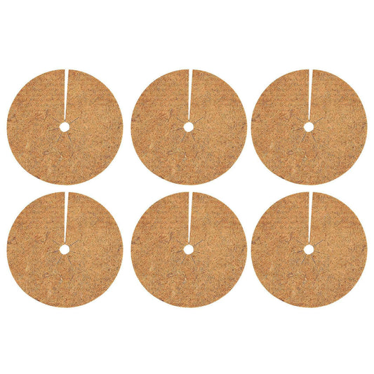 6pcs Natural Coco Coir Fiber Tree Mulch Ring Protector Mat 20cm