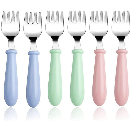 6 Pieces Stainless Steel Toddler Forks, Kids Cutlery Forks