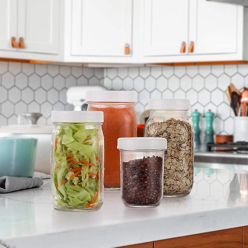 16 Pack Regular Mouth Mason Jar Lids,plastic Storage Caps for Canning