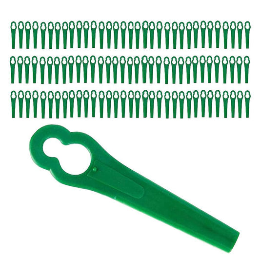 100 Pack 8.3cm Plastic Trimmer Blade for Bosch Einhell Lawn Mower