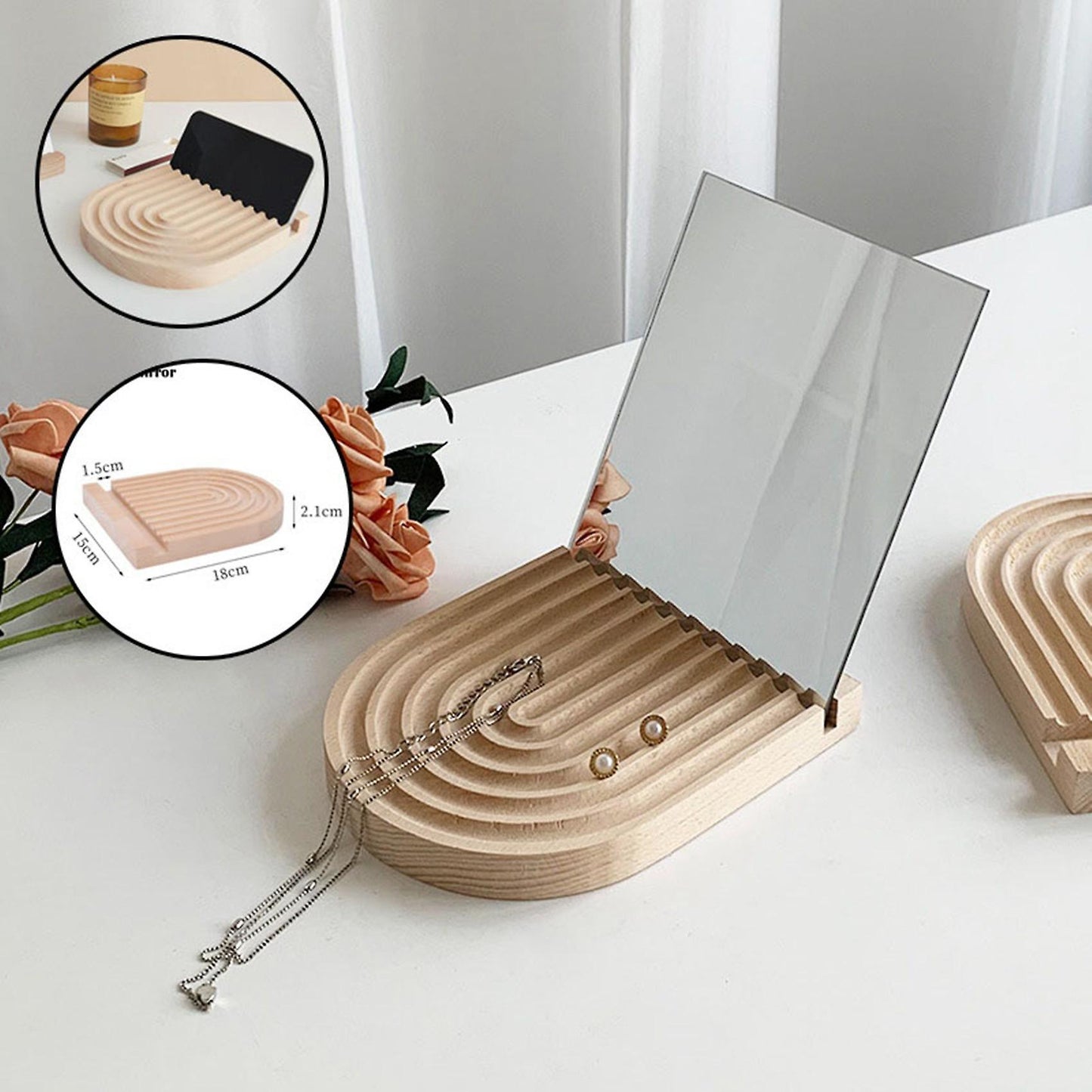 Diy Wooden Storage Serving Tray Food Plate for Jewelry Perfume Tray