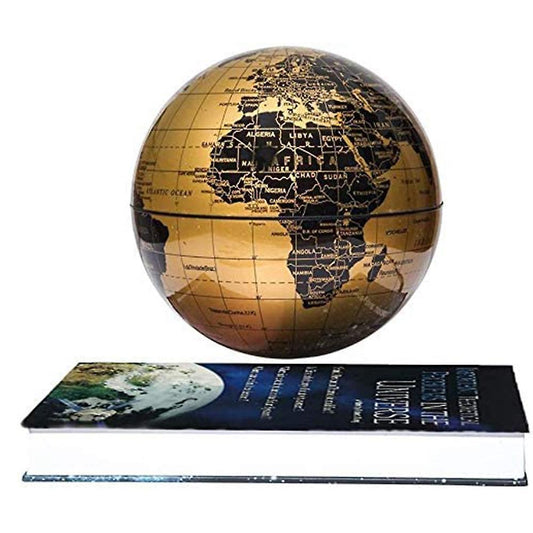 Magnetic Floating Auto-rotation Rotating 6inch Gold Globe Eu Plug