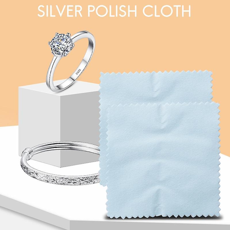 100pcs Jewelry Cleaning Polishing Cloth, (sea Blue, 3.15 X 3.15inch)