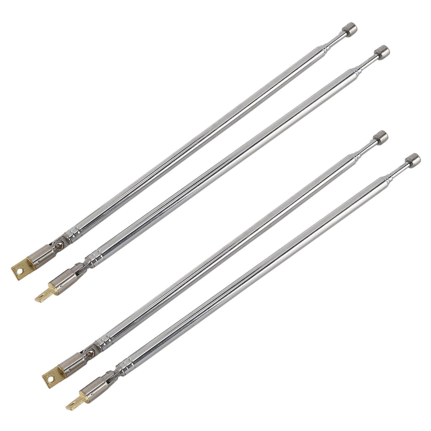 Pair 62.5cm 4 Section Telescopic Am Fm Radio Universal Antenna