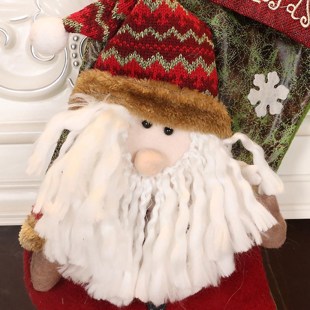 Large Christmas Stockings with 3d Santa Claus Snowman for Xmas , B
