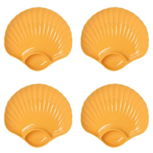 Multi-purpose Plastic Bowls Shell Shape Plate, Snack Serving Tray D