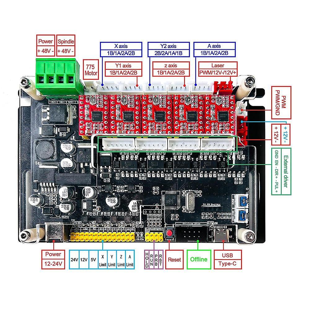 Cnc 4axis Controller Mcu32 Bit 32grbl Stepper Motor Driver Xyza Axis