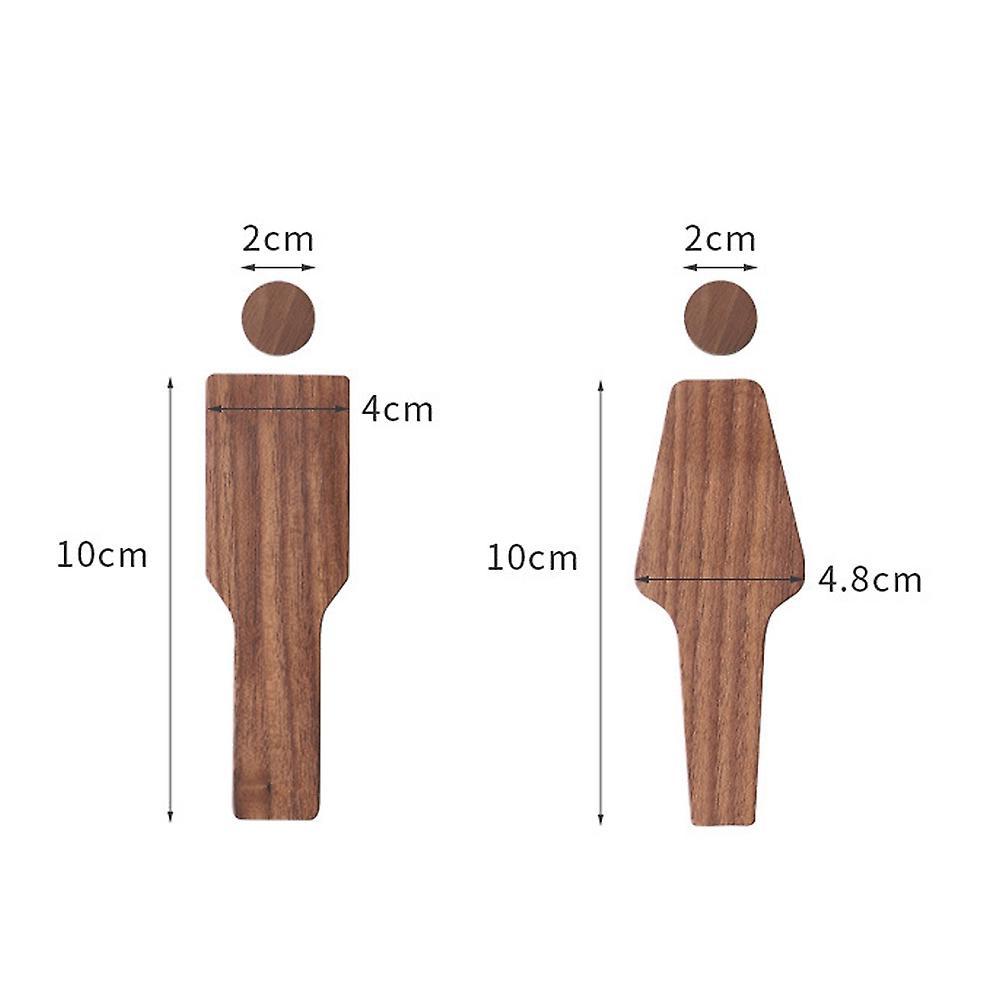 2pcs Toilet Door Men's and Women's Signs Solid Wood Toilet Signs