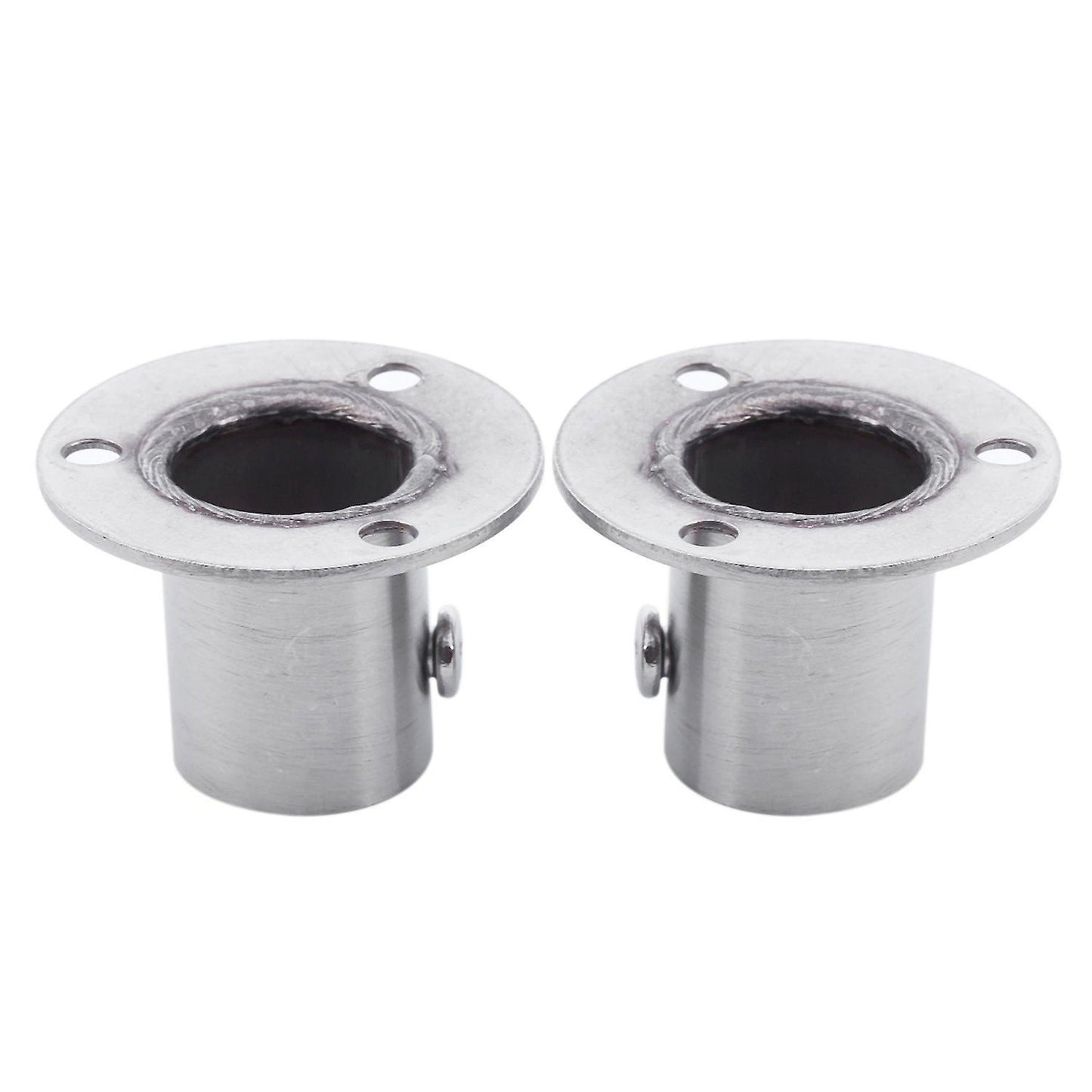 Wardrobe 19mm Tube Stainless Steel Rail Rod End Support Bracket 2pcs