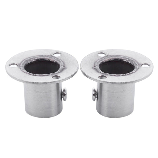 Wardrobe 19mm Tube Stainless Steel Rail Rod End Support Bracket 2pcs