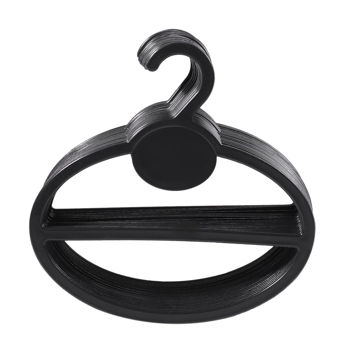 20x Scarf Shawl Oval Plastic Hangers Black 13.5cm12.5cm13.5cmx1.9cm