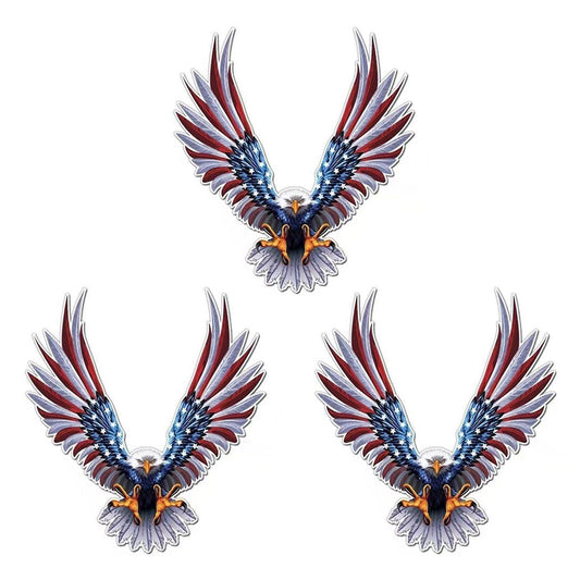 3x Car Decal Flying Hawk Auto Truck Usa Eagle Pet Flag Sticker Decals