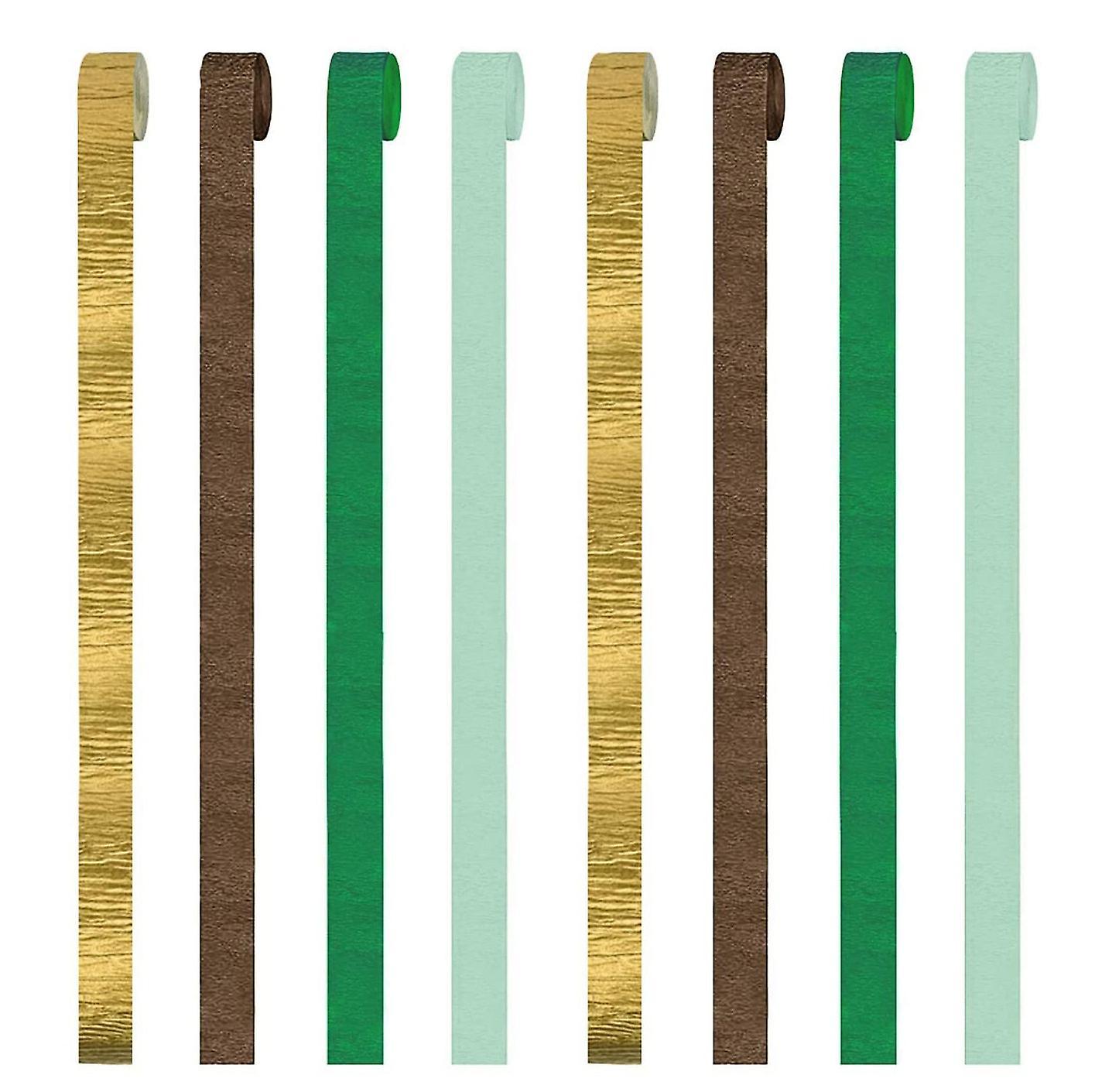 8rolls Green Crepe Paper Streamers Tassels Streamers for Rustic Style