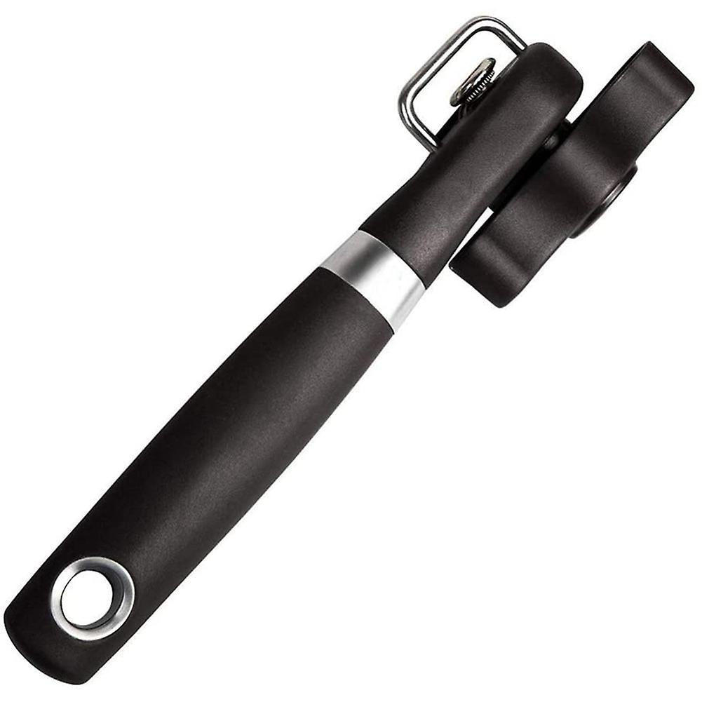 Can Opener Handheld, No Sharp Edges with Soft Grips, Stainless Steel