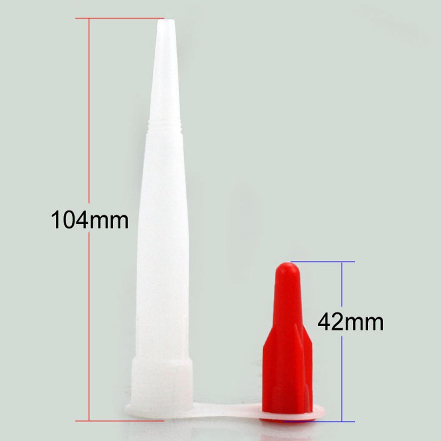 20pcs Spiral Bottle Glue Nozzle with Red Cap Cover Silicone Tube A