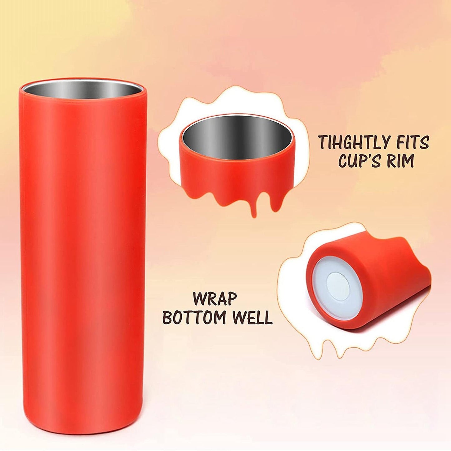 Seamless Silicone Sleeve for Sublimation 20oz&15oz Skinny Tumblers