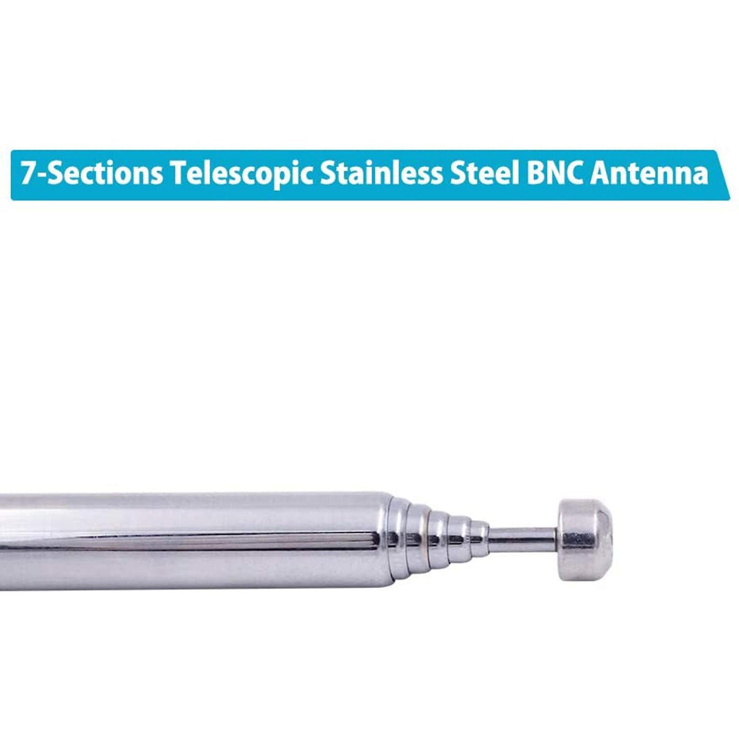 (2 Pack) Bnc Radio Antenna with Bnc Male Plug Jack Stainless Steel