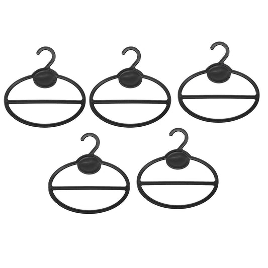 5x Scarf Shawl Oval Plastic Hangers Black 13.5cm12.5cm13.5cmx1.9cm