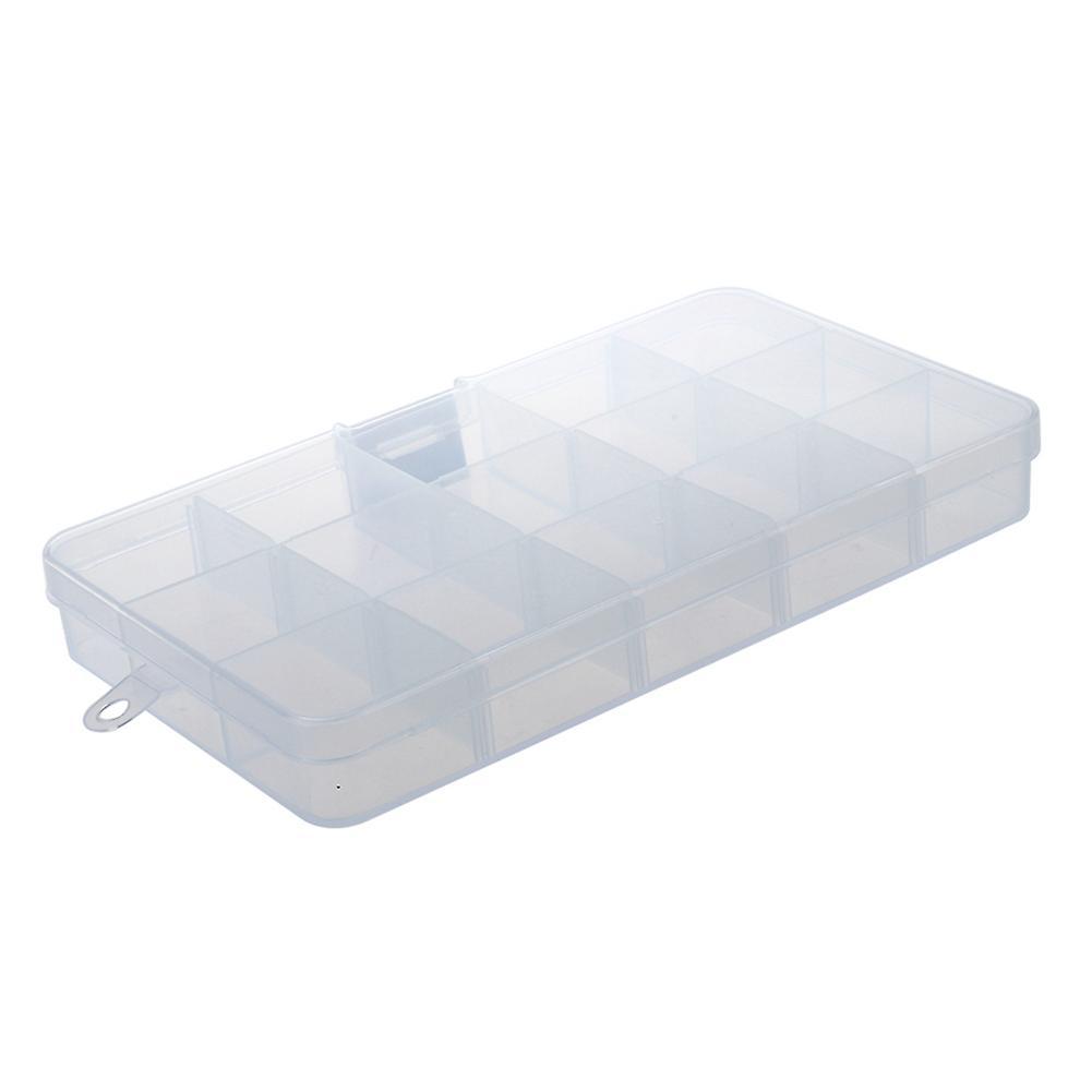 2x 15 Compartments Plastic Storage Plastic Jewelry Box
