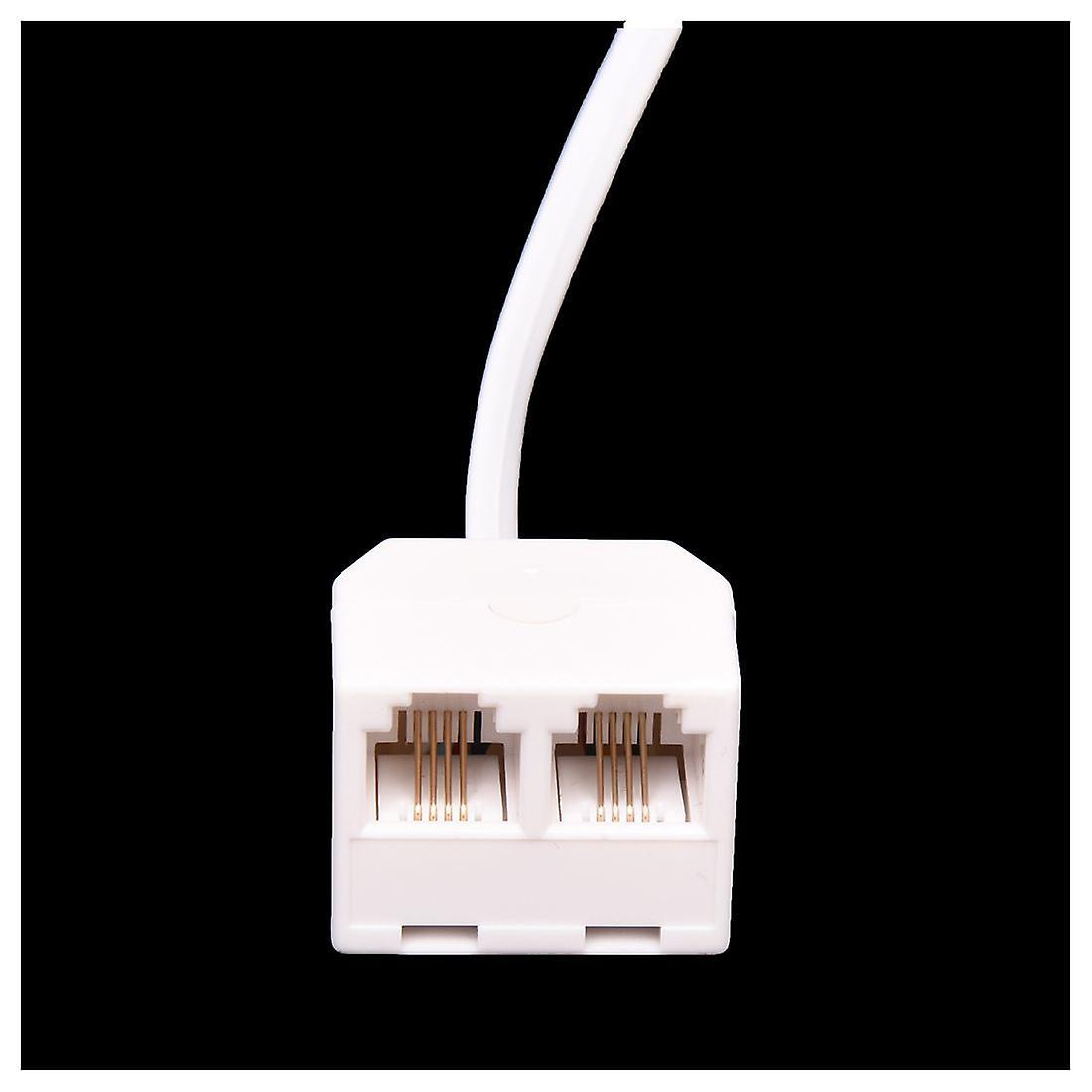2pcs 6p4c Rj11 Dual Female to Male Telephone Cable Splitter Adapter