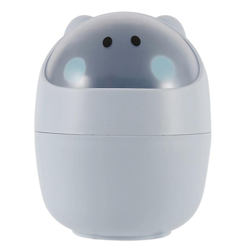 Desktop Garbage Basket Cleaning Barrel Animal Trash Can Blue