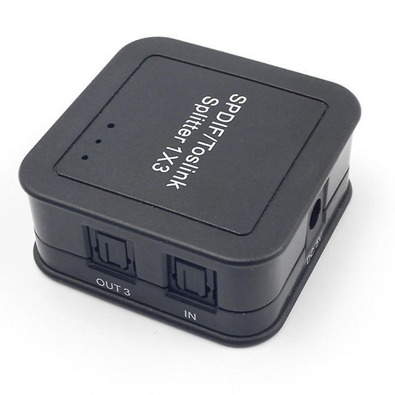 1x3 Digital Optical Toslink Splitter with Remote Control-us Plug