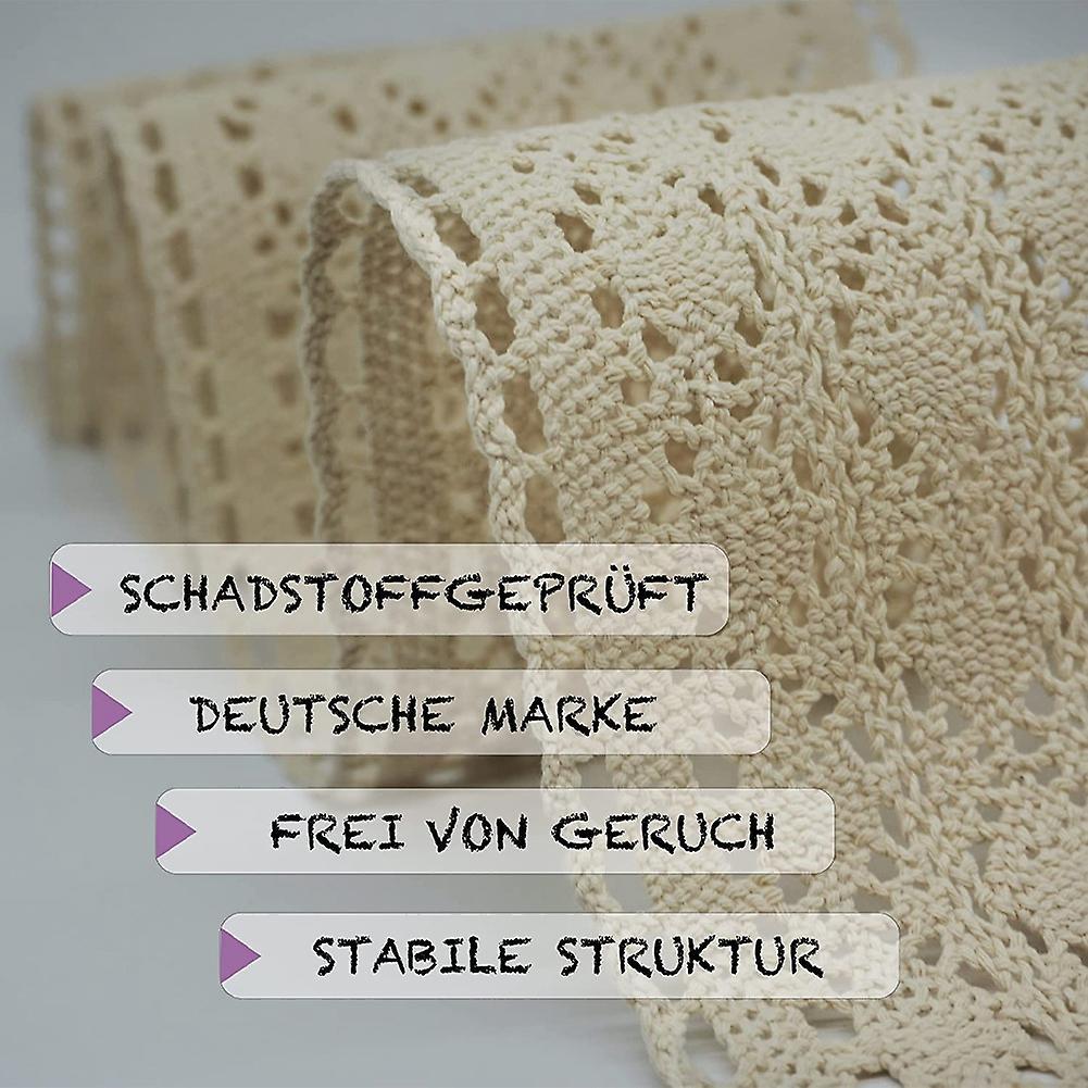 Table Runner Macrame for Wedding In Boho Style Beige Cream