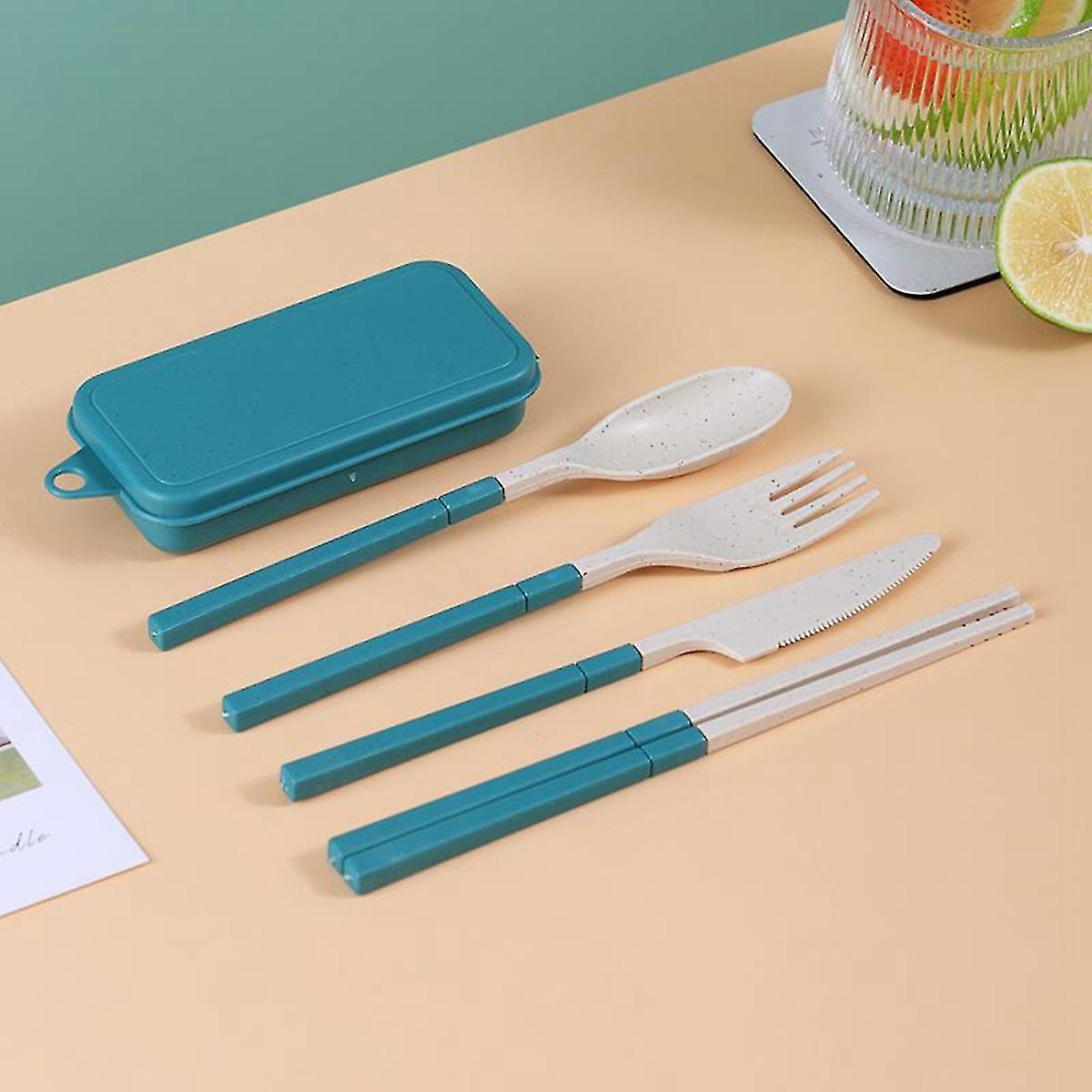 Combination Portable Outdoor Travel Tableware Student Set Beige